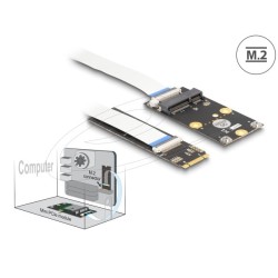 Delock Převodník M.2 Key B+M samec na 1 x Mini PCIe Slot half size / full size s flexibilním kabelem
