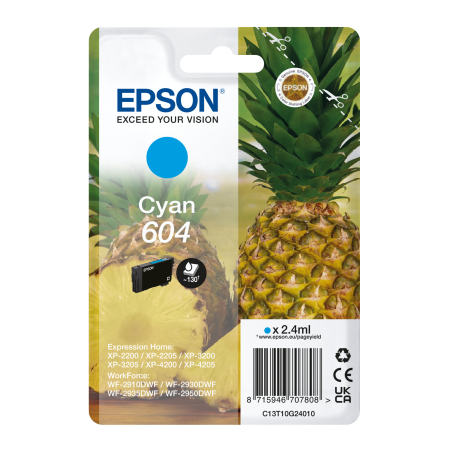 EPSON Singlepack Cyan 604 Ink