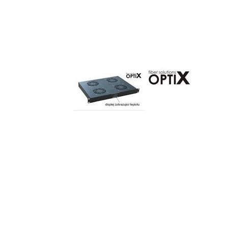 OCRACK 19"ventilační jednotka- 4 ventilátory + Termostat + Display