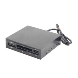 GEMBIRD Interní čtečka flash karet, 3,5" SDXC+USB černá, FDI2-ALLIN1-02-B