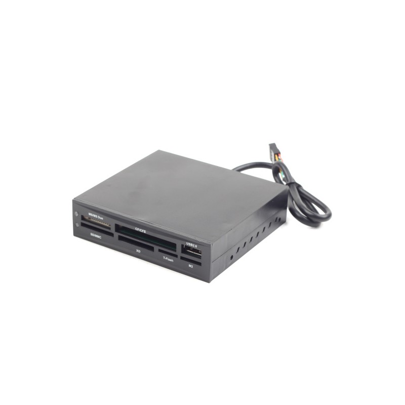 GEMBIRD Interní čtečka flash karet, 3,5" SDXC+USB černá, FDI2-ALLIN1-02-B