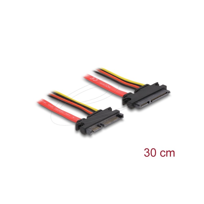 Delock Prodlužovací kabel SATA 6 Gb/s 22 pin samec SATA 22 pin samice (5 V + 12 V) 30 cm