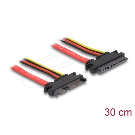 Delock Prodlužovací kabel SATA 6 Gb/s 22 pin samec SATA 22 pin samice (5 V + 12 V) 30 cm