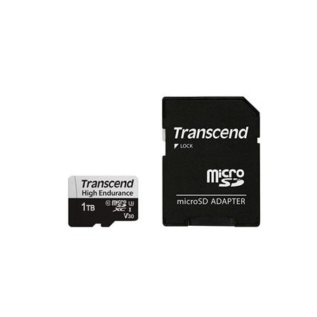 Transcend 1TB microSDXC 350V UHS-I U1 (Class 10) High Endurance paměťová karta, 100MB/s R, 85MB/s W