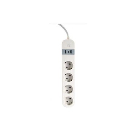 GEMBIRD chytrá prodlužovačka s USB nabíječkou, 4 zásuvky, bílá