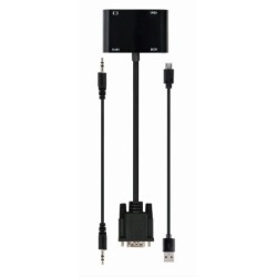 GEMBIRD VGA na HDMI + VGA adaptér kabel 0,15 m černý
