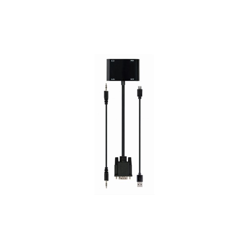 GEMBIRD VGA na HDMI + VGA adaptér kabel 0,15 m černý