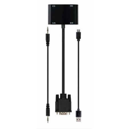 GEMBIRD VGA na HDMI + VGA adaptér kabel 0,15 m černý