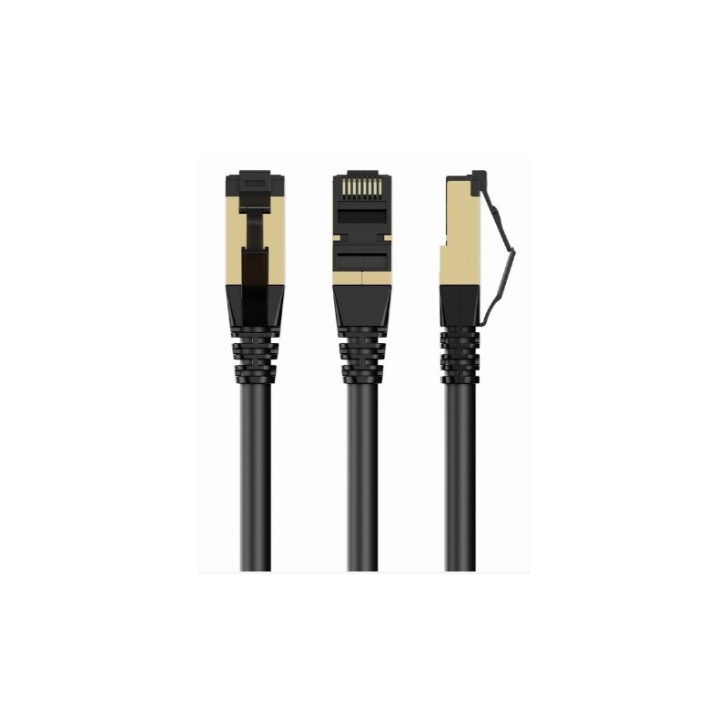 GEMBIRD PP8-LSZHCU-BK-15M – S/FTP Cat. 8 LSZH propojovací kabel, černý, 15 m