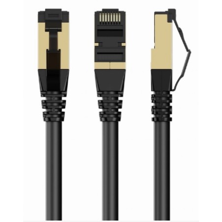GEMBIRD PP8-LSZHCU-BK-15M – S/FTP Cat. 8 LSZH propojovací kabel, černý, 15 m