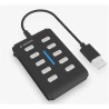 GEMBIRD 10portový USB 2.0 rozbočovač, černý