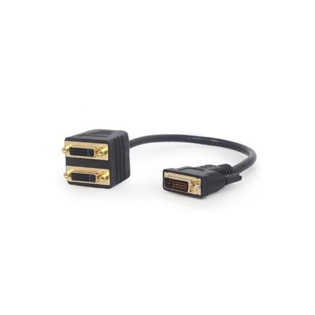 GEMBIRD A-DVI-2DVI-01 Adaptér/rozdvojka DVI-D samec na 2× DVI-D samice – 0,3 m, černý