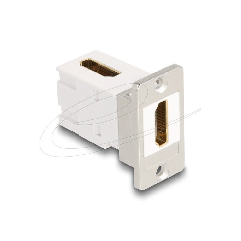 Delock Modul Keystone k montáži na panel, ze zásuvky HDMI na zásuvku, pravoúhlý, 90°, 8K 60 Hz, kuželový