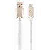 GEMBIRD CC-USB2R-AMmBM-2M-W Premium gumový Micro-USB nabíjecí a datový kabel 2m bílý