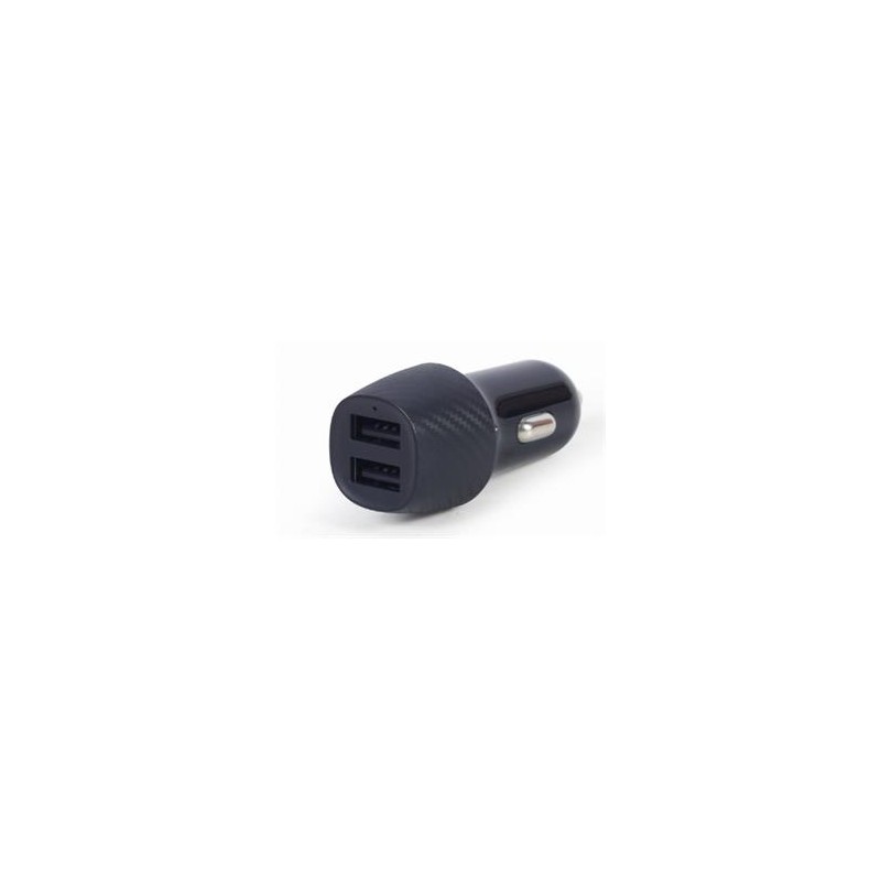 GEMBIRD TA-U2C48A-CAR-01 – 2portová USB nabíječka do auta, 4,8 A, černá
