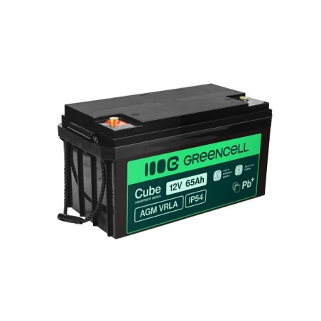 Green Cell AGM VRLA IP54 12V 64Ah baterie pro sekačky na trávu, skútry, lodě, invalidní vozíky