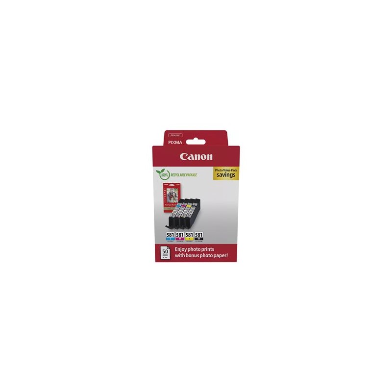 Canon CARTRIDGE CLI-581 BK/C/M/Y PHOTO VALUE pro PIXMA TS615x,625x,635x,815x, 825x ( 200 str.)