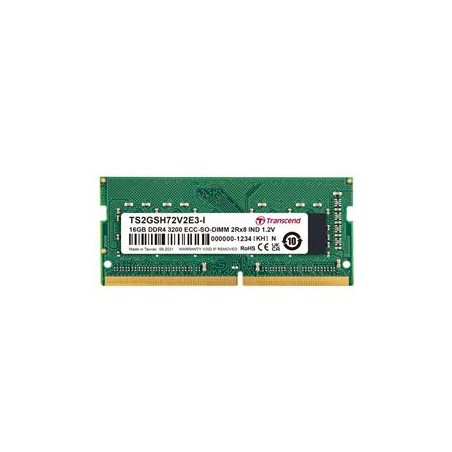 Transcend paměť 16GB Industrial ECC SODIMM DDR4 3200 1Rx8 (2Gx8)x9 CL22 1.2V