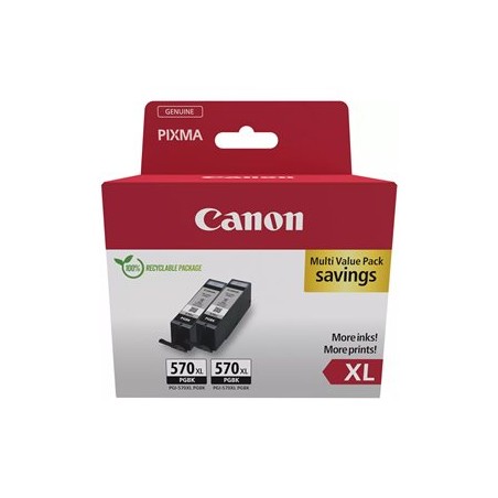 CANON CARTRIDGE PGI-570BK XL černá DOUBLE-PACK SEC pro PIXMA MG575x, MG685x, MG775x, TS505x, TS605x, TS805x (1000 str.)