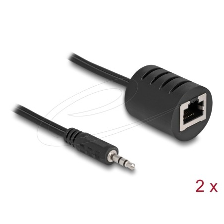 Delock Prodlužovač stereofonního zvukového signálu ze zásuvky RJ45 na zástrčkový stereofonní konektor 3,5 mm, Cat.5, až