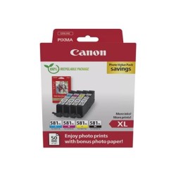 Canon CARTRIDGE CLI-581XL BK/C/M/Y fotopapír PP-201 pro PIXMA TS615x, TS625x, TS635x, TS815x (400 str.)