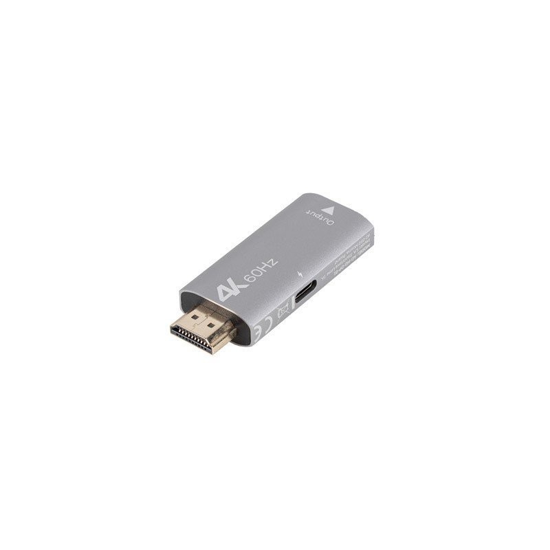 Lanberg adaptér HDMI(M)- DisplayPort(F) 4K stříbrný