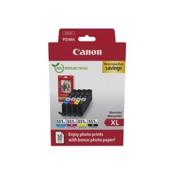 Canon CARTRIDGE CLI-551XL C/M/Y/BK PHOTO VALUE pro MG5450,5550,6450,6650,7150,7550 (680 str.)