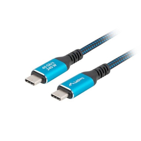 Lanberg KABEL USB-C M/M 4.0 2M 240W 8K 60HZ ČERNO-MODRÝ