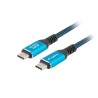 Lanberg KABEL USB-C M/M 4.0 1,5 M 240W 8K 60HZ ČERNO-MODRÝ