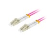 Lanberg optický PATCHCORD MM LC/UPC-LC/UPC Duplex 3M LSZH OM4 50/125 3.0MM fialový