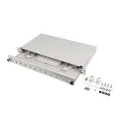 LANBERG 19" 1U OPTICKÝ PATCH PANEL 12XSC SIMPLEX / 12XLC DUPLEX ŠEDÝ + PŘÍSLUŠENSTVÍ FOP112SSLDS