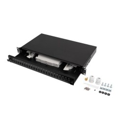 LANBERG 19" RACKOVÝ 1U OPTICKÝ PATCH PANEL 24XSC SIMPLEX/24XLC DUPLEX ČERNÝ + PŘÍSLUŠENSTVÍ FOP124SSLDB