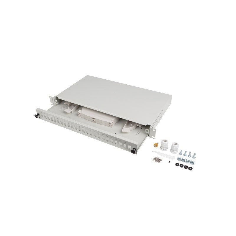 LANBERG 19" RACKOVÝ 1U OPTICKÝ PATCH PANEL 24XSC SIMPLEX/24XLC DUPLEX ČERNÝ + PŘÍSLUŠENSTVÍ FOP124SSLDS