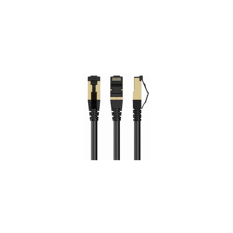 GEMBIRD PP8-LSZHCU-BK-1M – S/FTP Cat. 8 patch kabel s LSZH pláštěm, černý, 1 m