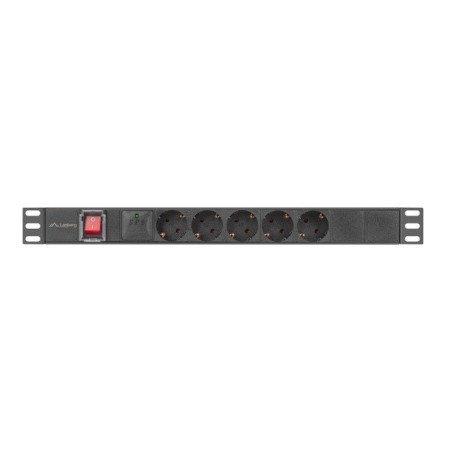 Lanberg 19" 1U 10A 2M 5X Schuko zásuvky černá C14