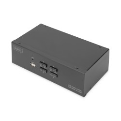 DIGITUS KVM switch, 4 porty, duální displej, 4K, HDMI®