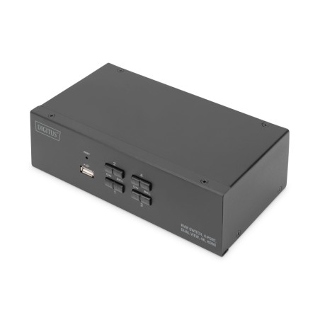 DIGITUS KVM switch, 4 porty, duální displej, 4K, HDMI®