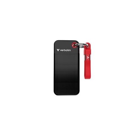 VERBATIM Pocket SSD 512GB, USB-C 3.2 Gen 2, černá/červená