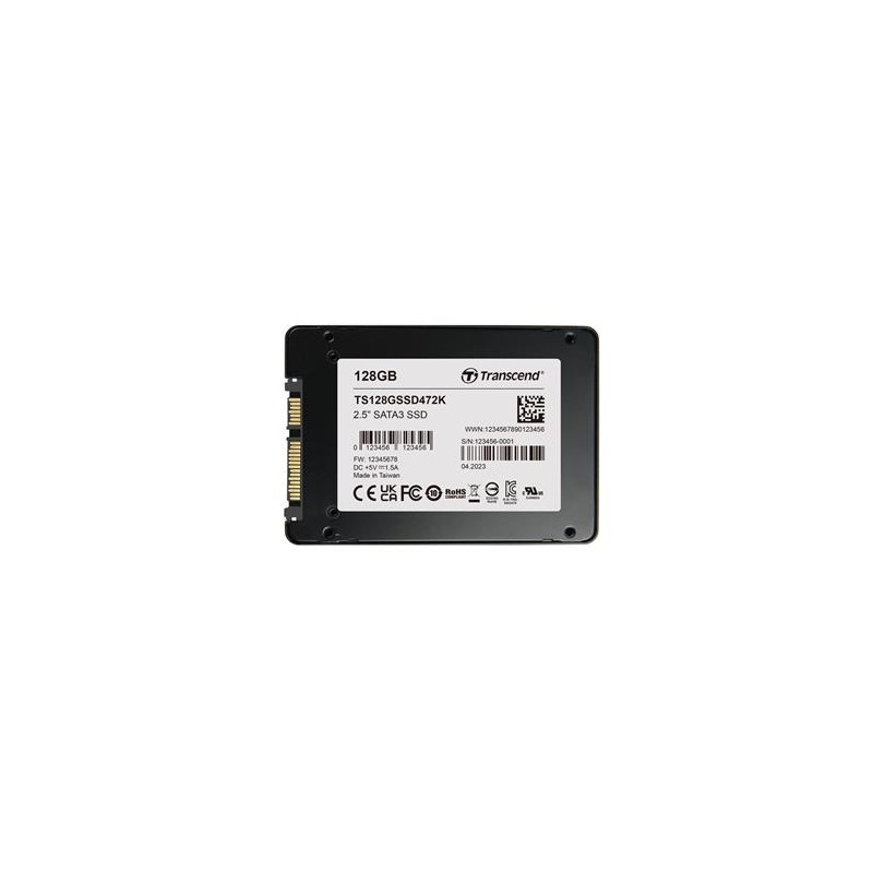 TRANSCEND SSD472K-VS1 256GB Industrial (3K P/E) SSD disk 2.5" SATA3, 3D TLC, BiCS5, 560MB/s R, 500 MB/s W, černý