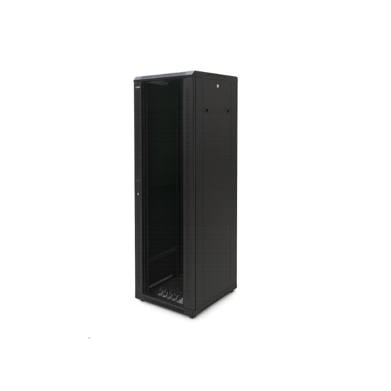 OCRACK 19" OCC-42U-66S rozvaděč stojanový 42U/600x600 skleněné dveře - černý