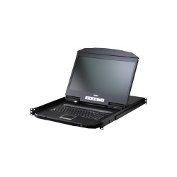 ATEN CL3708i 1-Lokální/Vzdálený sdílený přístup, 8-portový USB HDMI jednokolejný širokoúhlý FHD LCD KVM přes IP přepínač