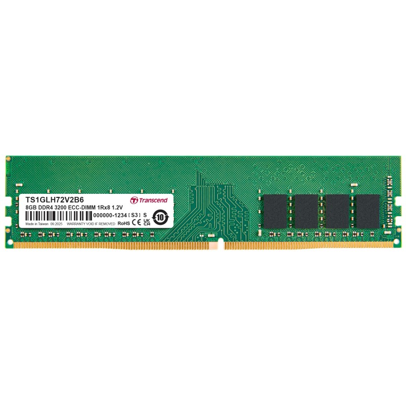 Transcend paměť 8GB DDR4 3200 ECC-DIMM 1Rx8 CL22 TS1GLH72V2B6