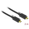 Delock Kabel USB 10 Gbps USB Type-C samec na USB Type-C samec se samec se šroubem nahoře 2 m černý
