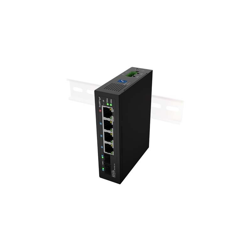 Lanberg Switch ILGE-4P-2S-90 lehký Průmyslový PoE 1XBT 3XAT 2XSFP DIN Gigabitový Ethernet