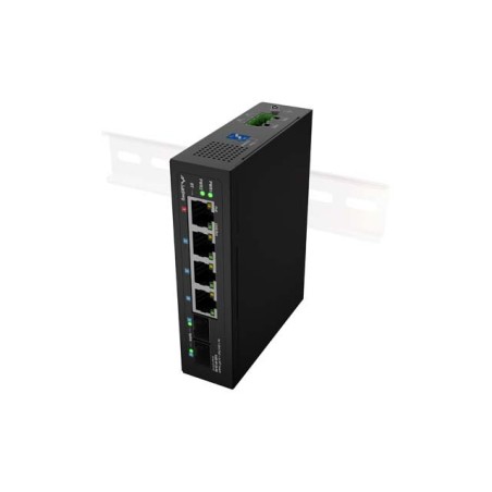 Lanberg Switch ILGE-4P-2S-90 lehký Průmyslový PoE 1XBT 3XAT 2XSFP DIN Gigabitový Ethernet