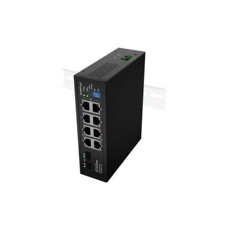 Lanberg Switch ILGE-8P-2S-120 lehký Průmyslový PoE 4XBT 4XAT 2XSFP DIN Gigabitový Ethernet