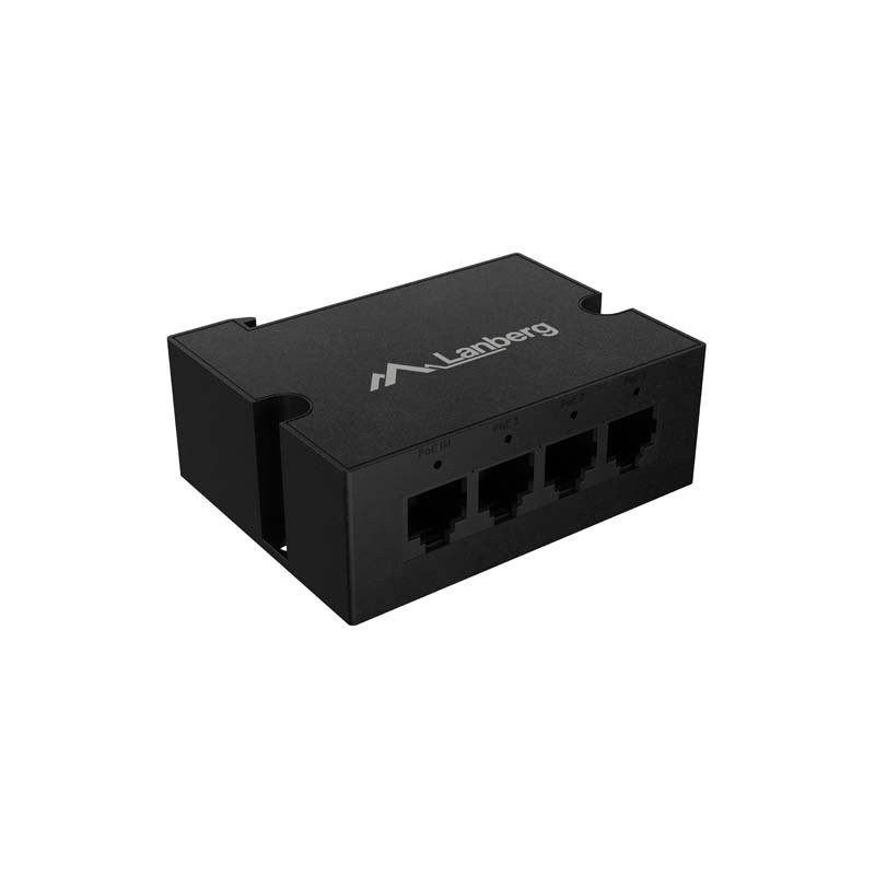 Lanberg Switch DIN-FE4-AT-30W 1XIN 3X OUT 100MB PoE Extender Fast Ethernet DIN Rail AT 30W