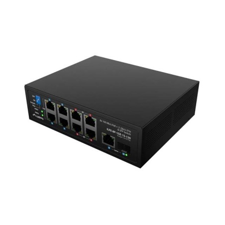 Lanberg Switch ILFE-8P-1GE-1S-120 lehký Průmyslový PoE 4XBT 4XAT SFP+Eth DIN Fast Ethernet