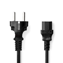 Nedis CEGL10030BK100- Napájecí Kabel | Typ F Zástrčka | IEC-320-C13 | Přímý | Přímý | 10.0 m | Černá