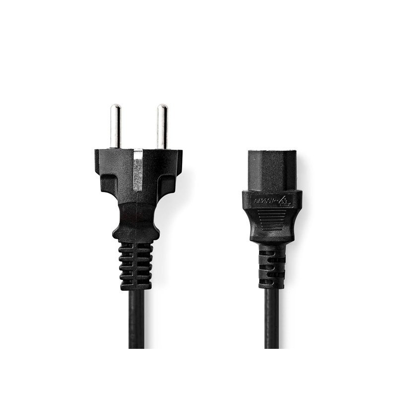 Nedis CEGL10030BK100- Napájecí Kabel | Typ F Zástrčka | IEC-320-C13 | Přímý | Přímý | 10.0 m | Černá